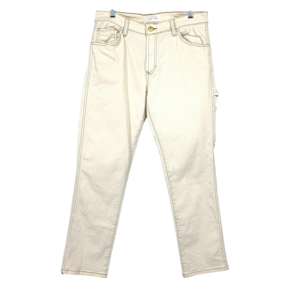 Dear John Blaire Jeans Womens Size 30 Cream Beige Straight Leg Carpenter Style